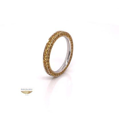 Yellow Sapphire Stackable Eternity Band White Gold 6637 - Beverly Hills Watch and Jewelry Company