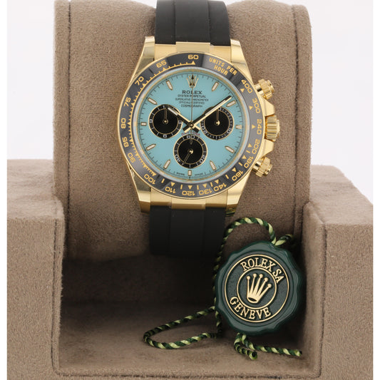 Rolex Daytona Yellow Gold Turquoise Oysterflex 126518LN