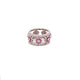 Naira & C Diamond and Pink Sapphire Floral White Gold Ring 6938