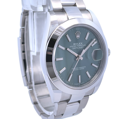 Rolex Datejust 41mm Smooth Bezel Green Dial 126300