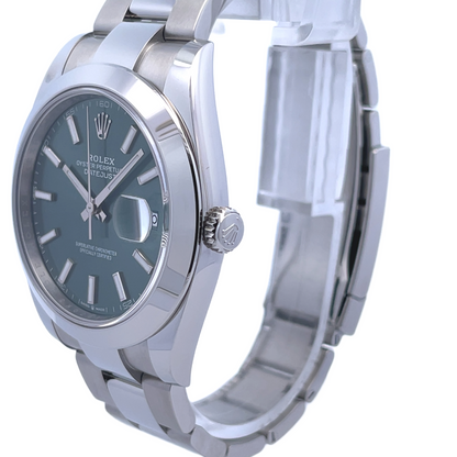 Rolex Datejust 41mm Smooth Bezel Green Dial 126300