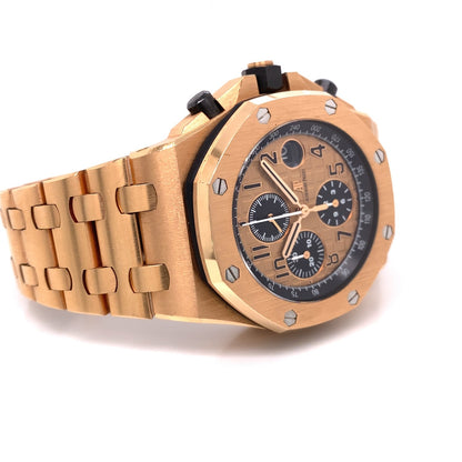 Audemars Piguet Royal Oak Offshore 42mm Rose Gold Chronograph 26470.OR.OO.1000OR.01 6JENJC  - Beverly Hills Watch Company