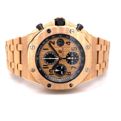 Audemars Piguet Royal Oak Offshore 42mm Rose Gold Chronograph 26470.OR.OO.1000OR.01 6JENJC  - Beverly Hills Watch Company
