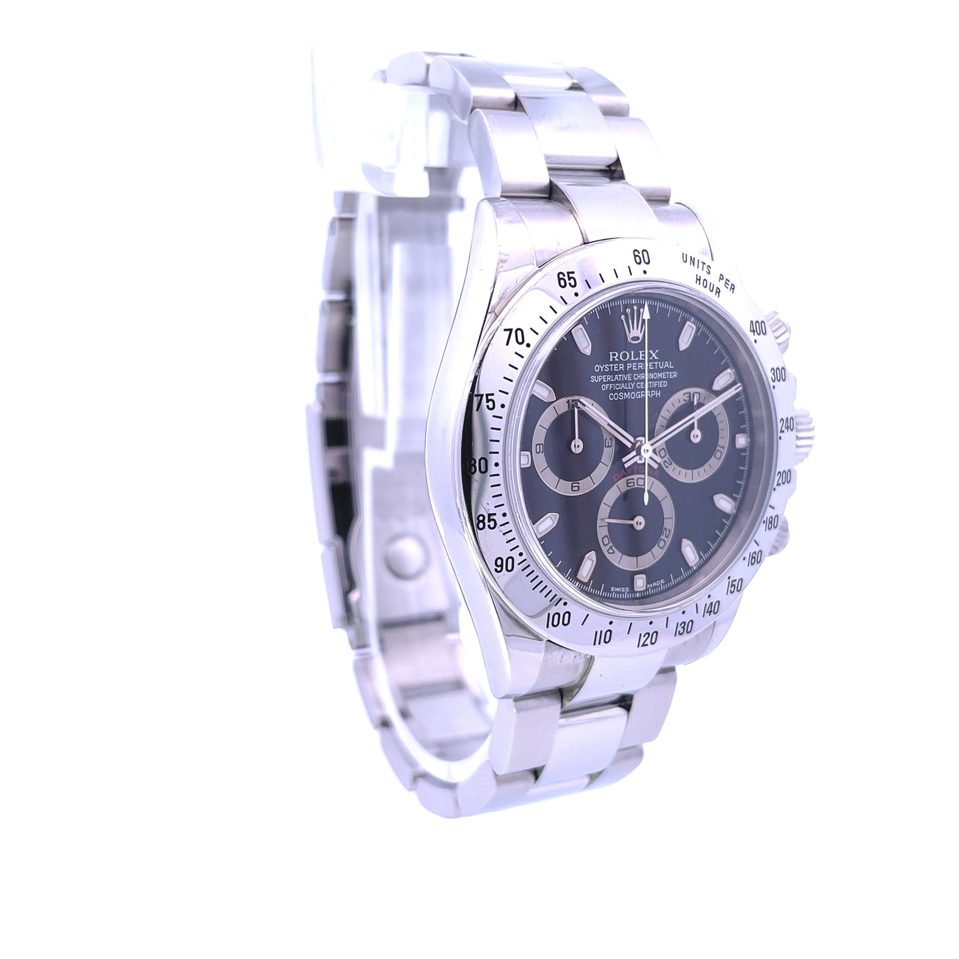 Rolex Daytona Stainless Steel Black Dial 116520 - Beverly Hills Watch Company