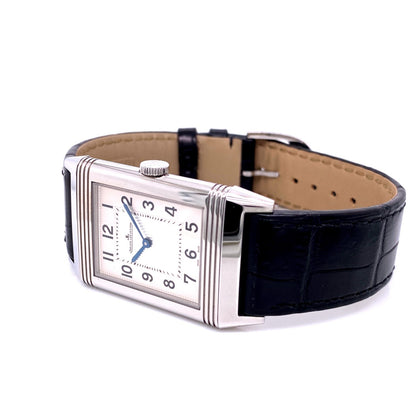 Jaeger LeCoultre Grande Reverso Ultra-Thin Stainless Steel Manual Wind Leather Strap Watch 278.85.20 Beverly Hills Watch Company Watch Store