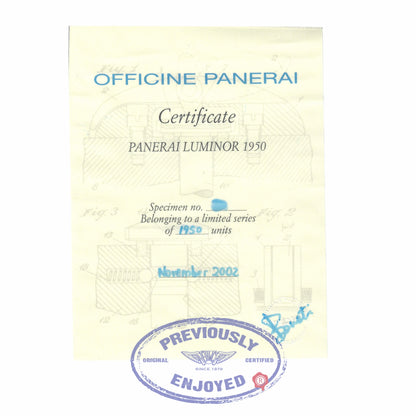 Panerai Luminor 1950 Re-Edition Stainless Steel PAM000127 W13XLD - Beverly Hills Watch Company Watch Store