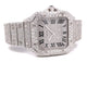 Cartier Santos de Cartier Medium Stainless Steel Customized Diamond Watch WSSA0029 - Beverly Hills Watch Company