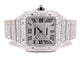 Cartier Santos de Cartier Medium Stainless Steel Customized Diamond Watch WSSA0029 - Beverly Hills Watch Company