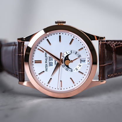Patek Philippe Annual Calendar 18k Rose Gold White Dial 5396R-011 - Beverly Hills Watch Company