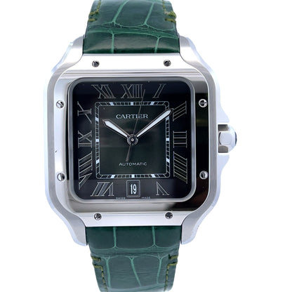 Cartier Santos Large Stainless Steel Green Dial WSSA0062