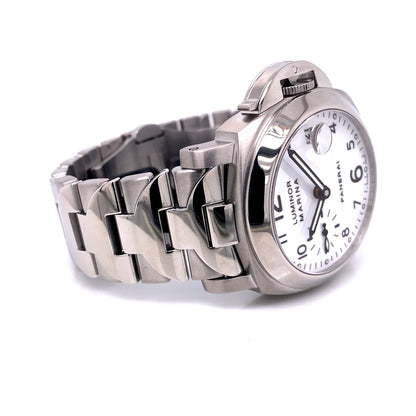 Panerai Luminor Marina 40MM Automatic White Dial Bracelet PAM00051 72RNNX - Beverly Hills Watch Company