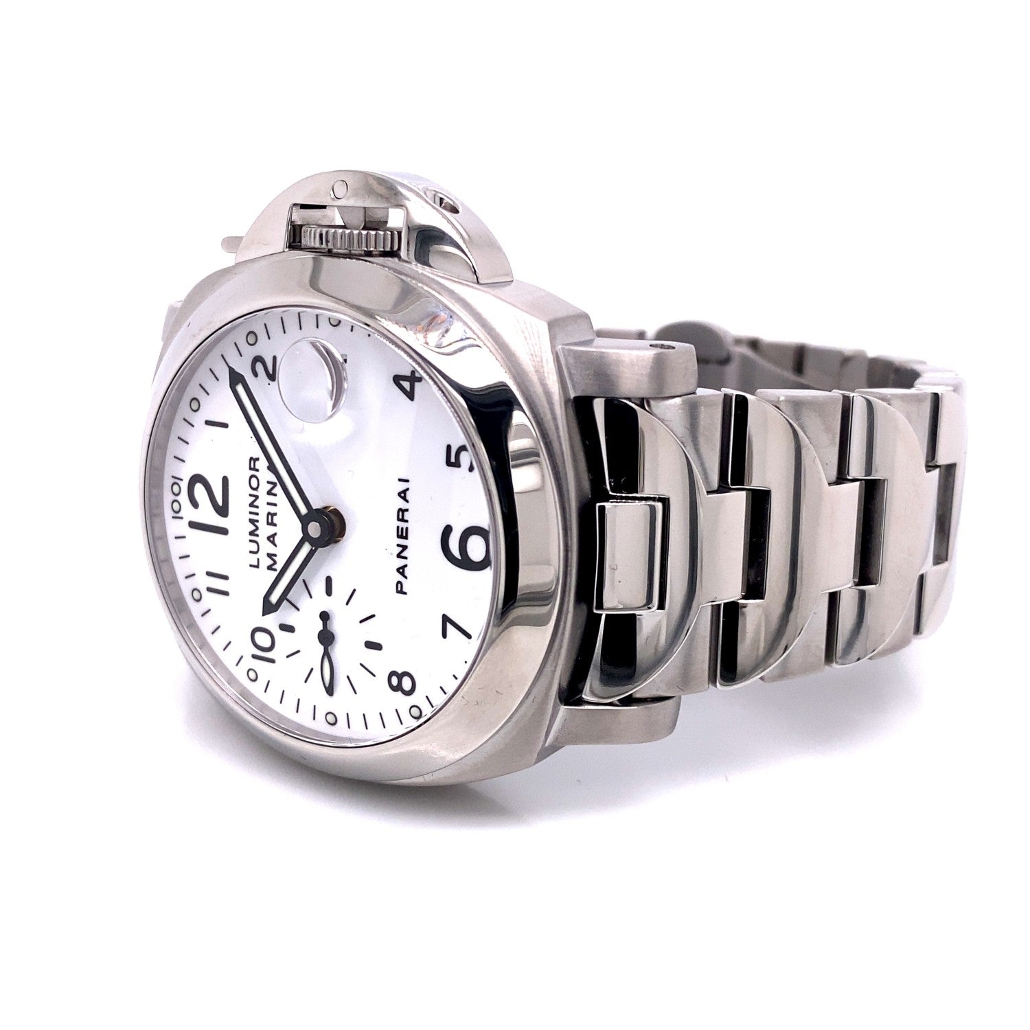 Panerai Luminor Marina 40MM Automatic White Dial Bracelet PAM00051 72RNNX - Beverly Hills Watch Company