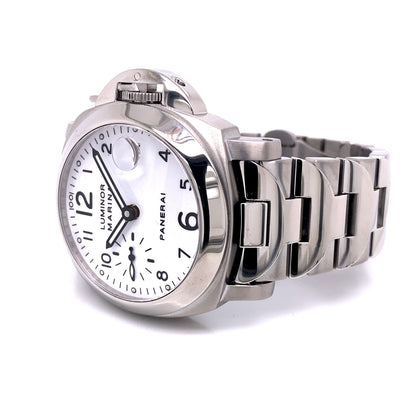 Panerai Luminor Marina 40MM Automatic White Dial Bracelet PAM00051 72RNNX - Beverly Hills Watch Company