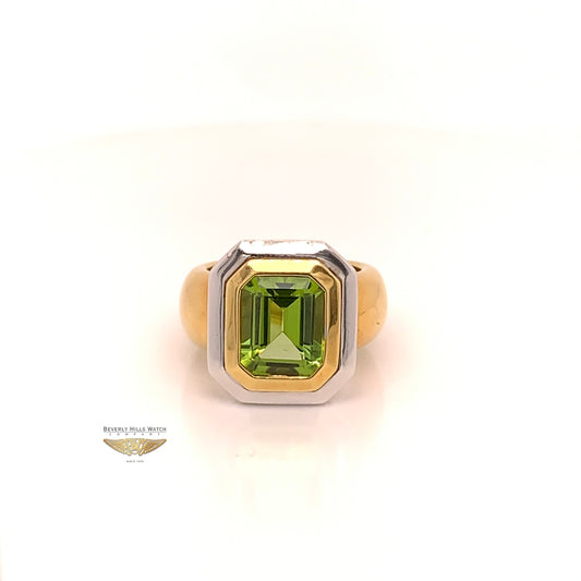 Naira & C Peridot 4.01ct Yellow Gold Ring 7316 - Beverly Hills Jewelry Store