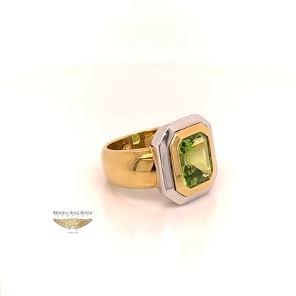 Naira & C Peridot 4.01ct Yellow Gold Ring 7316 - Beverly Hills Jewelry Store