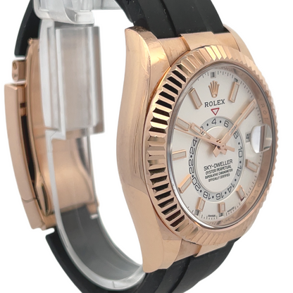 Rolex Sky-Dweller Everose White Index Dial Oysterflex 326235