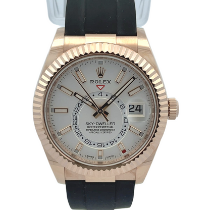 Rolex Sky-Dweller Everose White Index Dial Oysterflex 326235