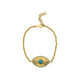 Evil Eye 14k Yellow Gold Diamond Turquoise Bracelet