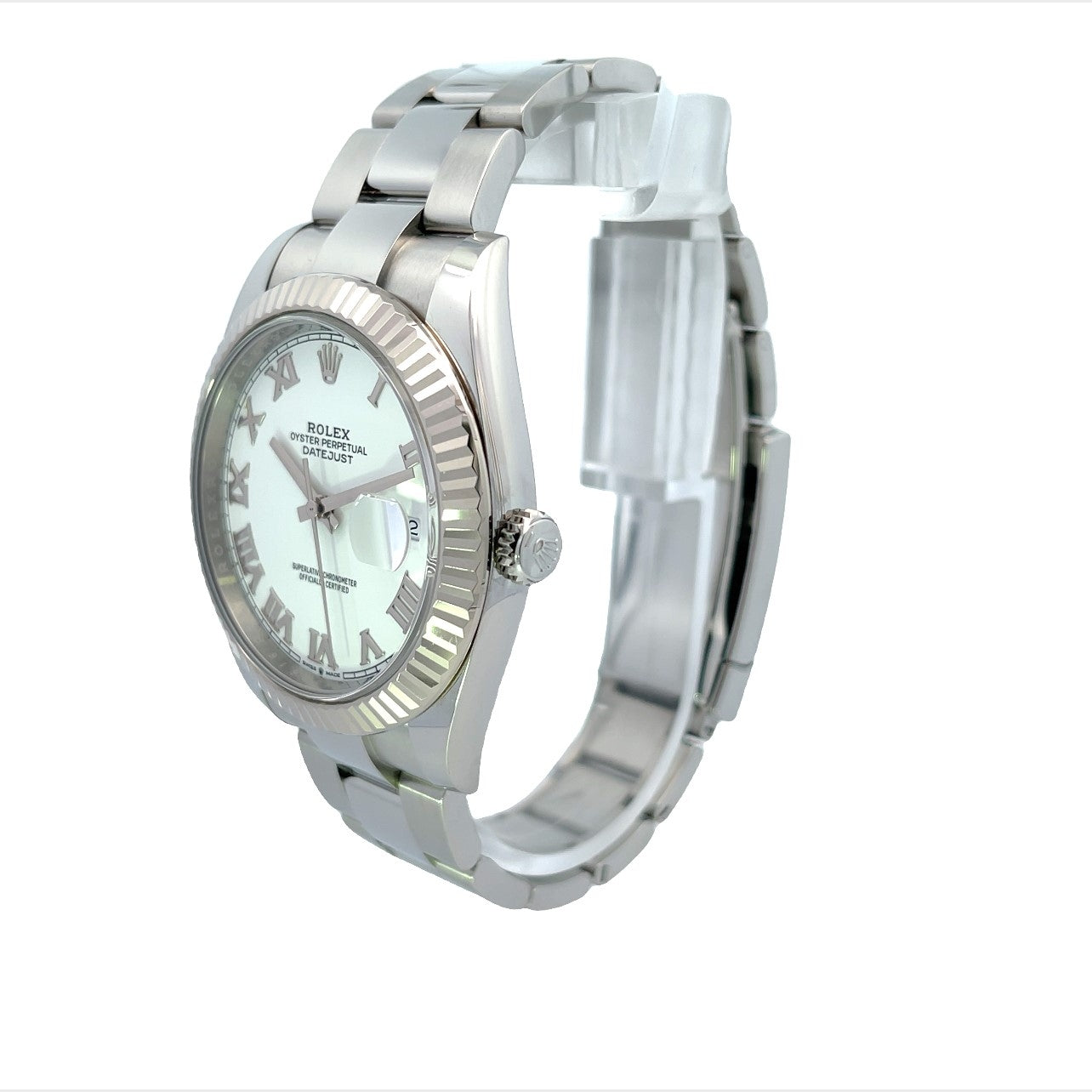 Rolex Datejust 41mm White Dial Silver Roman 126334 - Beverly Hills Watch Company