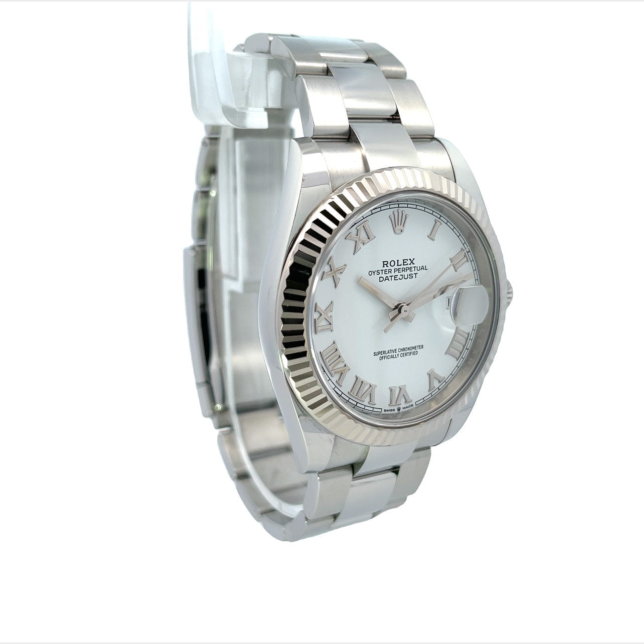 Rolex Datejust 41mm White Dial Silver Roman 126334 - Beverly Hills Watch Company