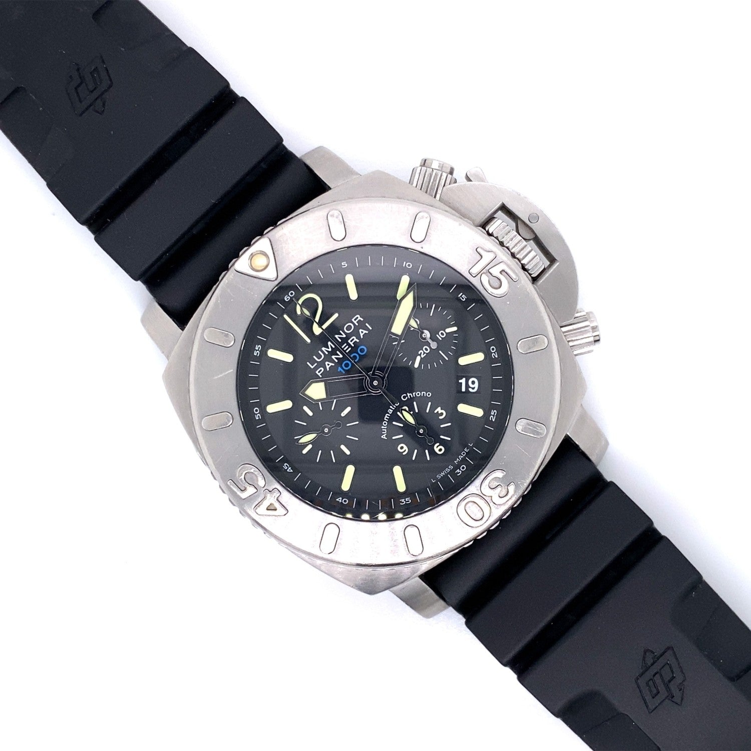 Panerai Luminor Submersible 1950 1000m 47mm Chronograph Black Dial PAM00187  - Beverly Hills Watch Company