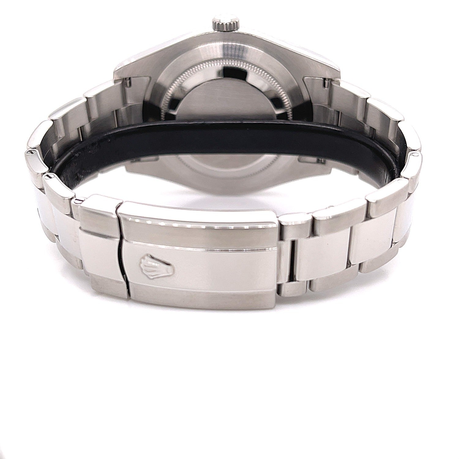 Rolex Datejust II 41mm Stainless Steel 18K White Gold Fluted Bezel Blue Dial 116334 - Beverly Hills Watch Company