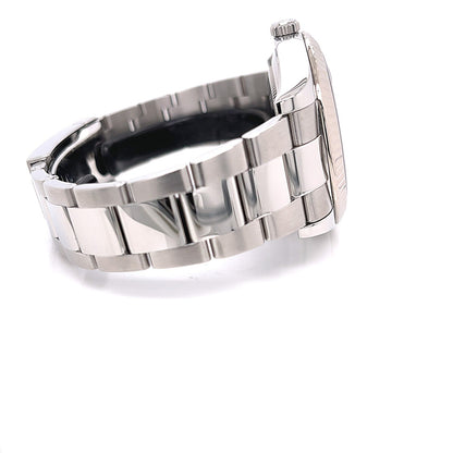 Rolex Datejust II 41mm Stainless Steel 18K White Gold Fluted Bezel Blue Dial 116334 - Beverly Hills Watch Company