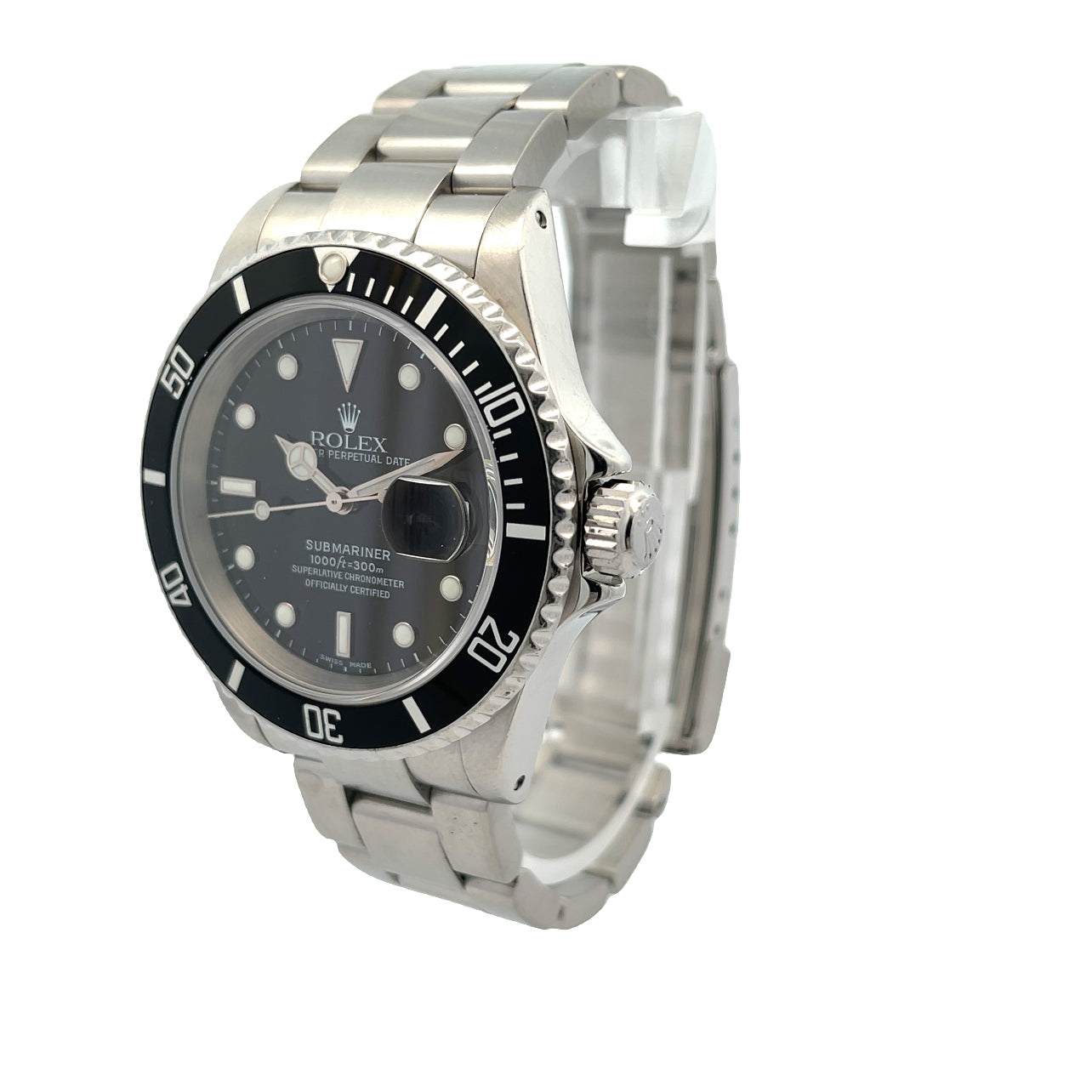 Rolex Submariner Date Stainless Steel Black Dial Oyster Bracelet 16610 - Beverly Hills Watch Company
