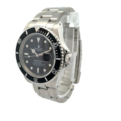 Rolex Submariner Date Stainless Steel Black Dial Oyster Bracelet 16610 - Beverly Hills Watch Company