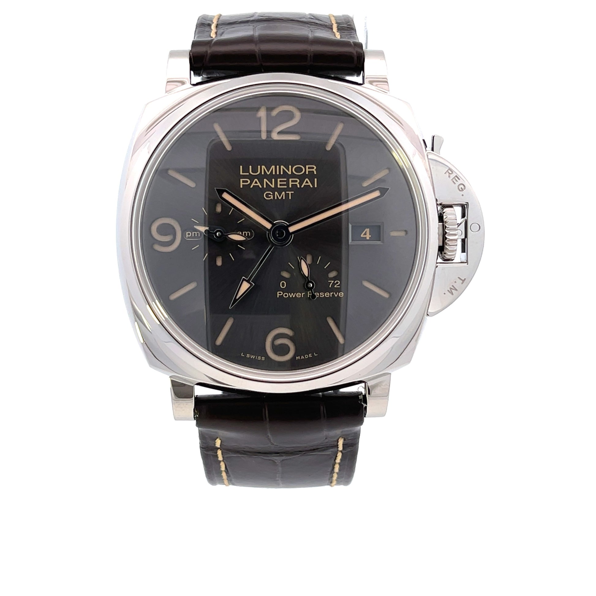 Panerai Luminor Due GMT Power Reserve Grey Dial PAM00944 - Beverly Hills Watch Company