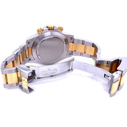 Rolex Daytona Stainless Steel and Yellow Gold Champagne Diamond Dial 116523 - Beverly Hills Watch Company