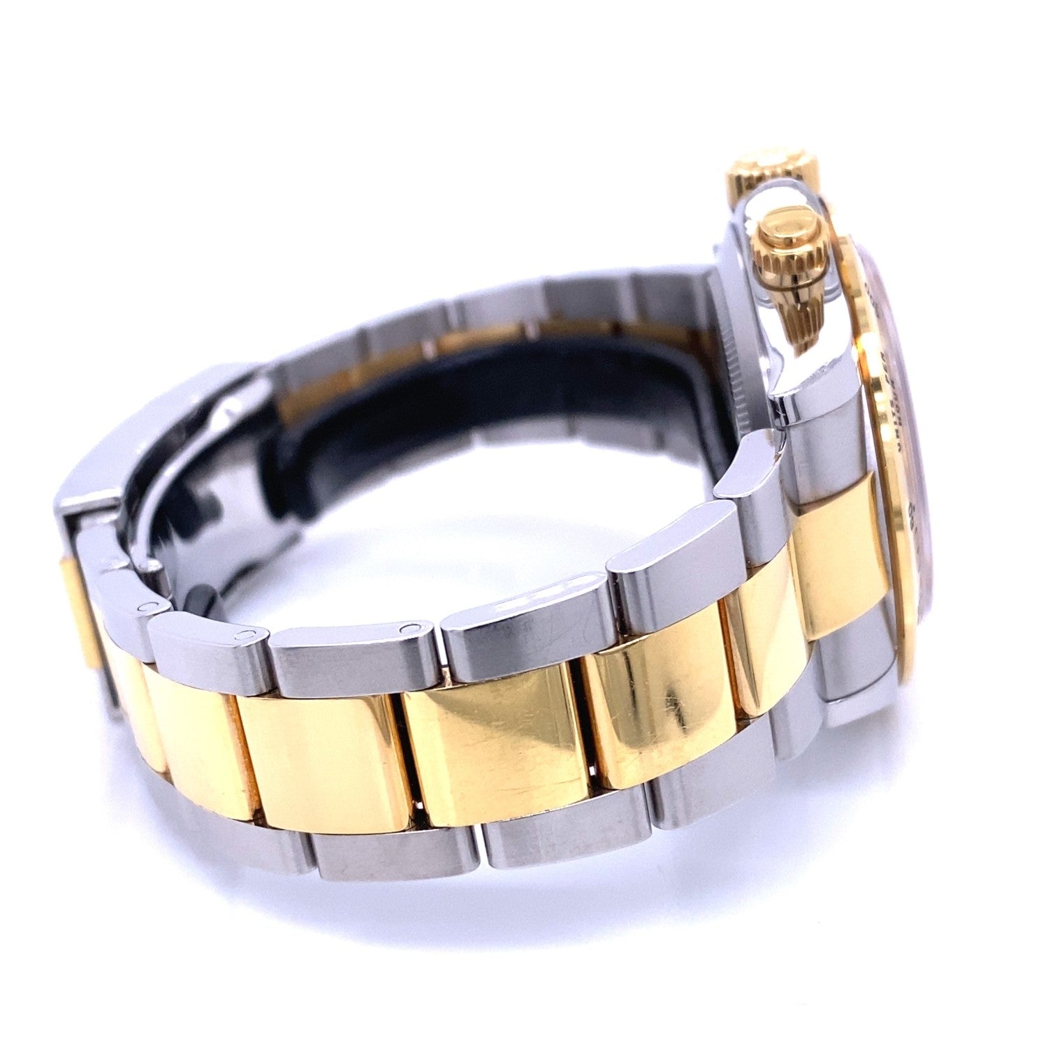 Rolex Daytona Stainless Steel and Yellow Gold Champagne Diamond Dial 116523 - Beverly Hills Watch Company