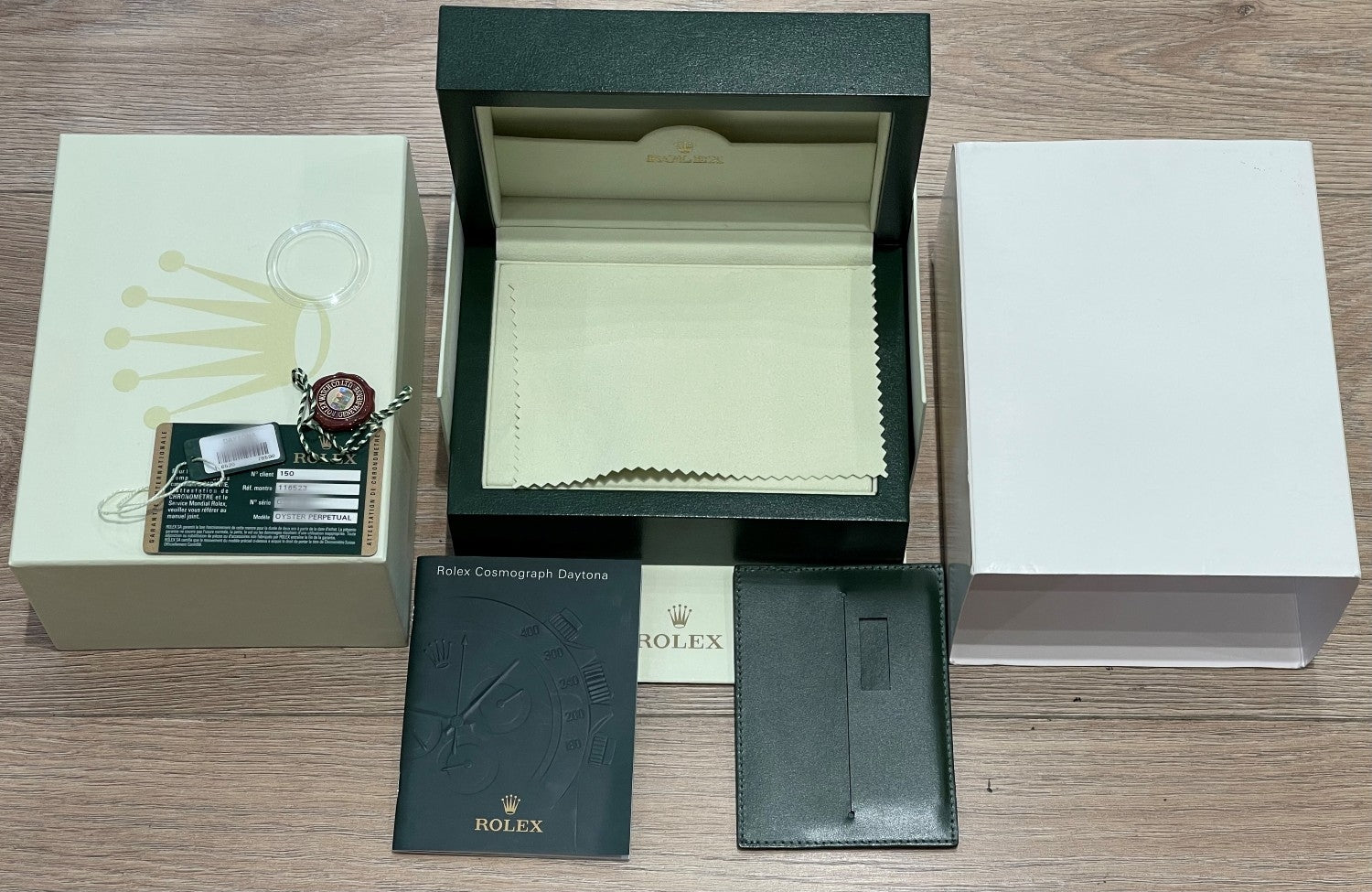 Rolex Daytona Stainless Steel and Yellow Gold Champagne Diamond Dial 116523 - Beverly Hills Watch Company