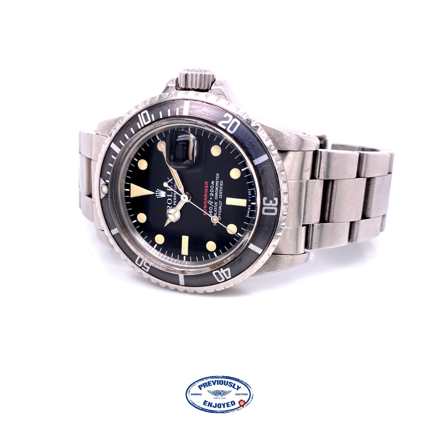 Rolex 1970 Vintage Red Submariner 1680 Mark IV Dial - Beverly Hills Watch Company