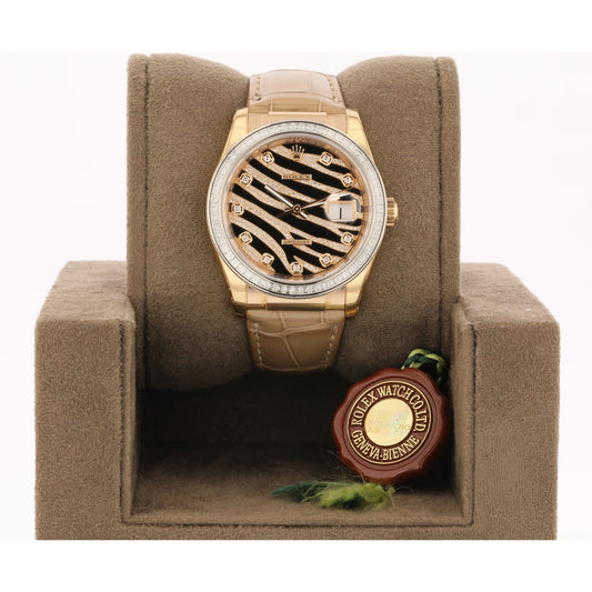 Rolex Datejust Royal Pink 36MM Rose Gold Diamond Bezel and Dial 116185