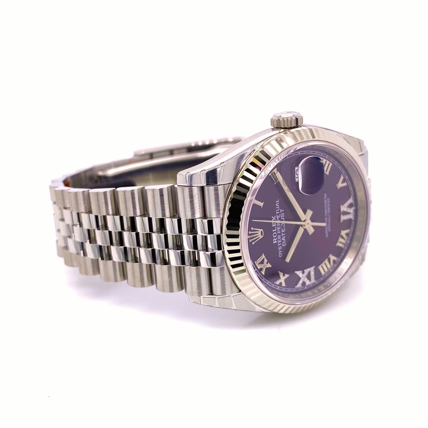 Rolex Datejust 36mm Purple Dial Diamond Roman 126234 82KAW7 - Beverly Hills Watch Company