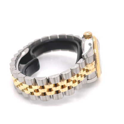 Rolex Datejust 26mm Stainless Steel Yellow Gold Silver Diamond Dial 179173 82TY8T - Beverly Hills Watch Company