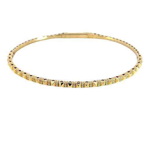 Pyramid Diamond Flexi 14k Yellow Gold Bracelet