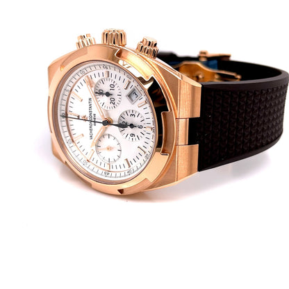 Vacheron Constantin Overseas 42.5mm Rose Gold Chronograph Silver Dial 5500V/000R-B074 86J8ZF - Beverly Hills Watch Company