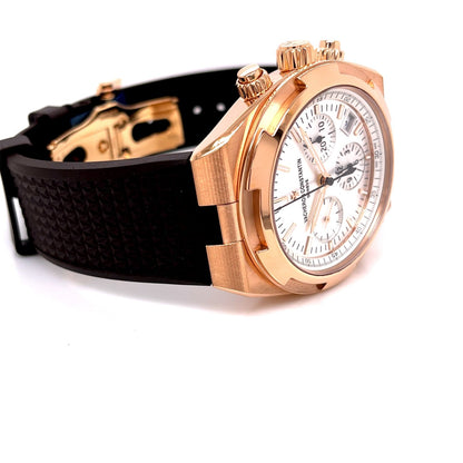 Vacheron Constantin Overseas 42.5mm Rose Gold Chronograph Silver Dial 5500V/000R-B074 86J8ZF - Beverly Hills Watch Company