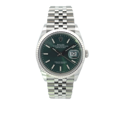 Rolex Datejust 36mm Green Index Dial Stainless Steel 126234 - Beverly Hills Watch Company