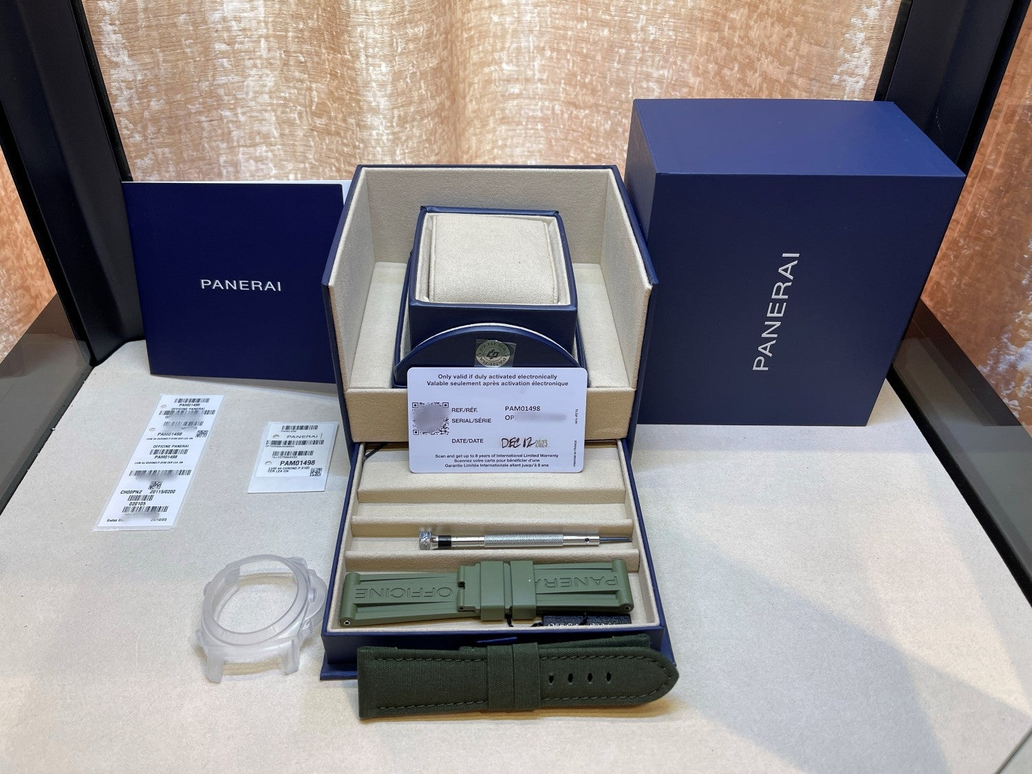 Panerai Luminor Chronograph Flyback 44mm Ceramic Green Dial PAM01498 - Beverly Hills Watch Company