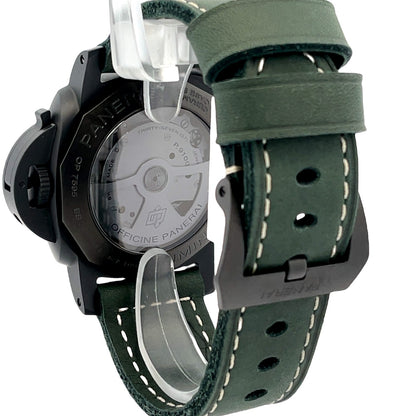 Panerai Luminor Chronograph Flyback 44mm Ceramic Green Dial PAM01498 - Beverly Hills Watch Company