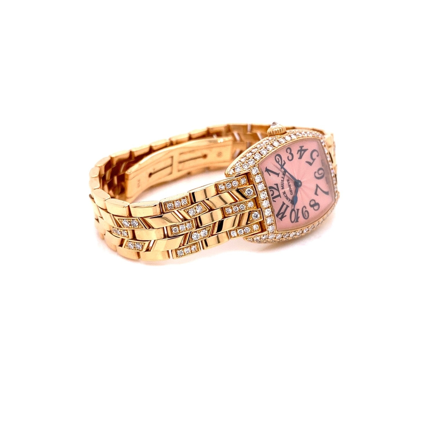 Franck Muller Cintree Curvex Rose Gold Pink Dial 2251 QZ D B 88U5X9 - Beverly Hills Watch Company