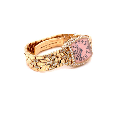 Franck Muller Cintree Curvex Rose Gold Pink Dial 2251 QZ D B 88U5X9 - Beverly Hills Watch Company