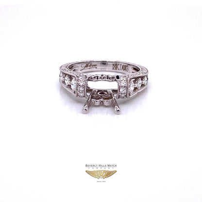 Diamond and 18K White Gold Semi-Mount Ring - Beverly Hills Watch and Jewelry Company