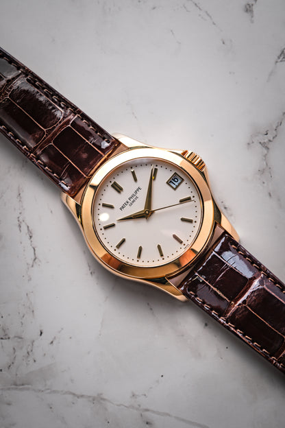Patek Philippe Calatrava 37mm Yellow Gold Silver Dial Automatic 5107j