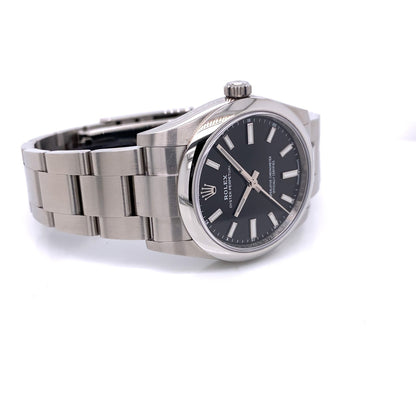 Rolex Oyster Perpetual 34mm Stainless Steel Black Dial 124200 8J8A51 - Beverly Hills Watch Company