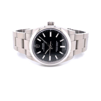 Rolex Oyster Perpetual 34mm Stainless Steel Black Dial 124200 8J8A51 - Beverly Hills Watch Company