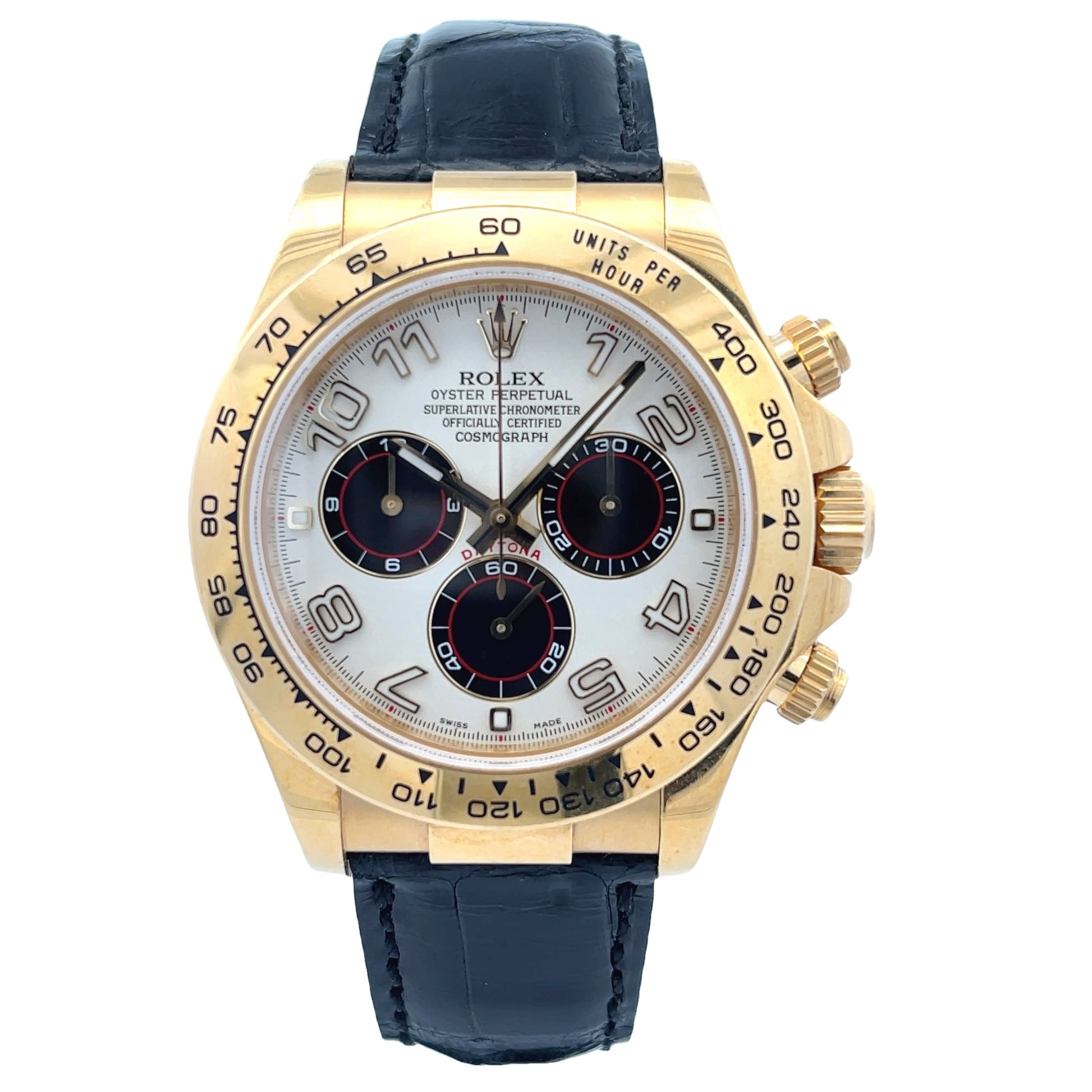 Rolex Daytona 40mm Yellow Gold Panda Dial 116518 - Beverly Hills Watch Company